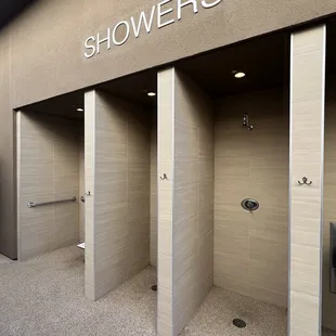 Showers in pool area