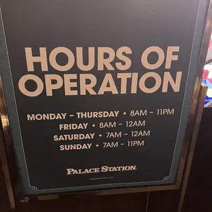 Hours of operation