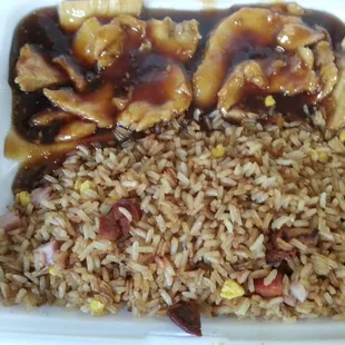 Combination: teriyaki chicken &amp; fried rice