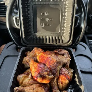 Whole chicken with 2 sides $27 (instagram: @issa.cheatday)