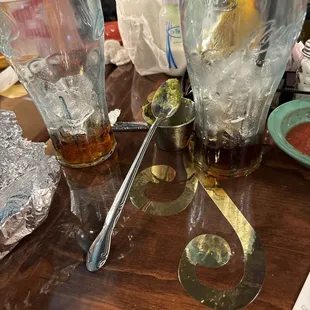 Empty glasses that were not filled