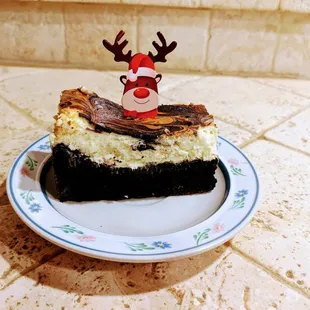 The cheesecake brownies are to die for!  All decked out for Christmas, too:)