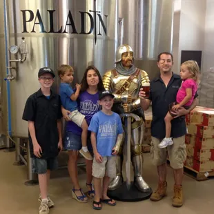 John &amp; Abby Chandler, owners of Paladin Brewing, with their children.