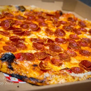 Pepperoni Pie House-made red sauce, shredded mozzarella, parmesan, and Ezzo pepperoni.