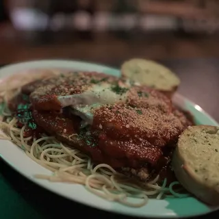 Eggplant Parm dinner