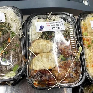 a variety of food in plastic containers