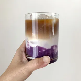 Ube Iced Coffee - Filipino purple yam syrup with cold brew.
