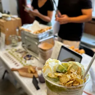 Avocado Halo-Halo (shaved-ice, avocado, cream, toppings and other goodies)