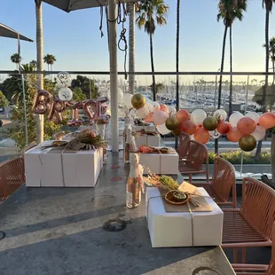 Prepping for the Celebration with decorations and balloons