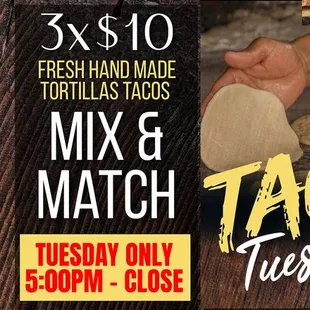 NEW TACO TUESDAY SPECIAL