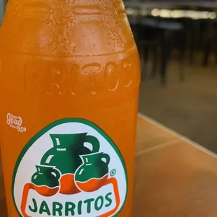 a bottle of mango juice