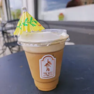 Spring breaker latte, comes with a cute umbrella