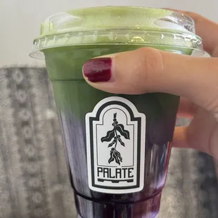 Blueberry Matcha Iced Latte