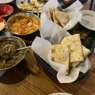 Naan bread, chicken butter