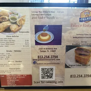 Menu as of 7/1/24