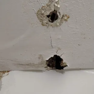This is where the shower was leaking and nearly fell down to the bottom floor to my former neighbor&apos;s bathroom. He could have been crushed.