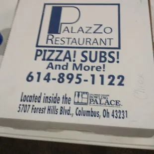 a box of pizza on a table