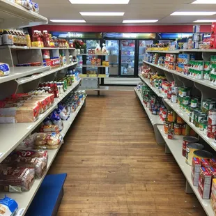 a view of a supermarket aisle