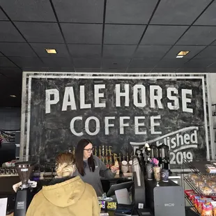 My co-worker (pictured in the brown coat) needed her coffee fix after we grabbed lunch at Union Taco.