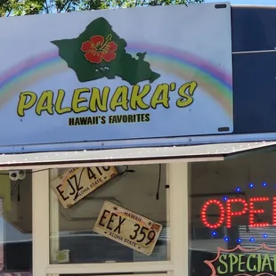 a rainbow in the background