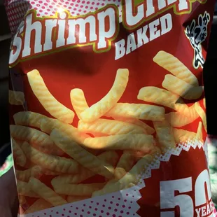 a bag of shrimp chips