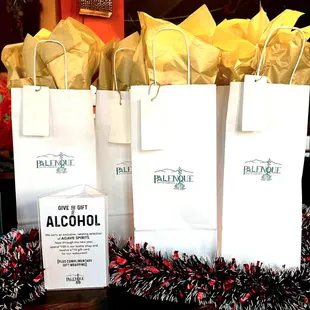three bags of alcohol
