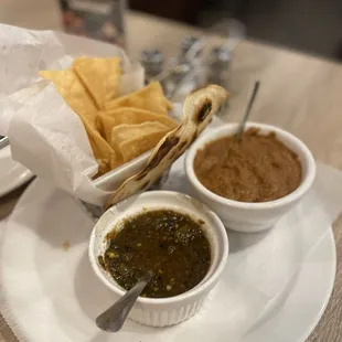Salsa chips and beans