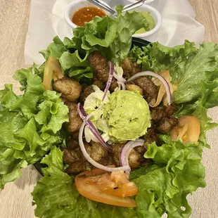 Chicharrón de Ribeye (bird&apos;s eye view)