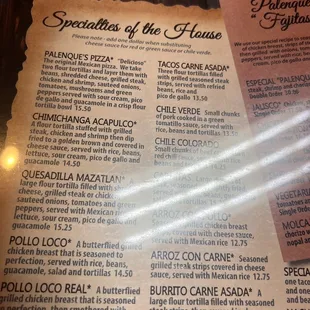 My fav Mexican place in town. Attached are some menu pics since i don&apos;t see any posted anywhere