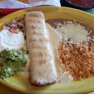 Chicken chimichanga lunch