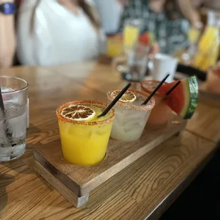 Margarita sampler: mango, traditional, watermelon