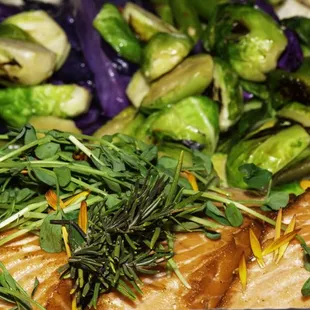 Wild Salmon at Meal Prep by Sapiens Kitchen. Keto . Gluten Free. Healthy meals delivered.