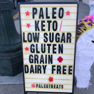 Paleo, gluten, grain and dairy free, no fillers (no tapioca, no cassava etc) and we have keto options! Retail store located in North Park!