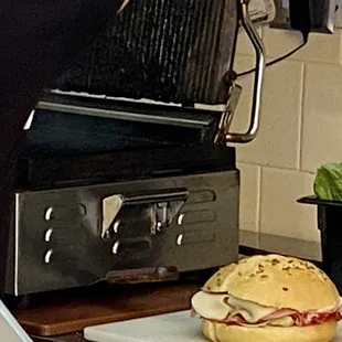 Palermo II Special Sandwich waiting to go on the grill... mmmm