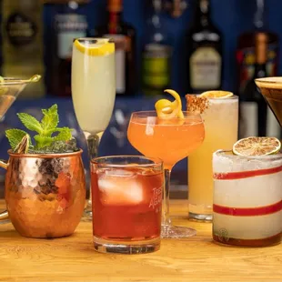 a variety of cocktails