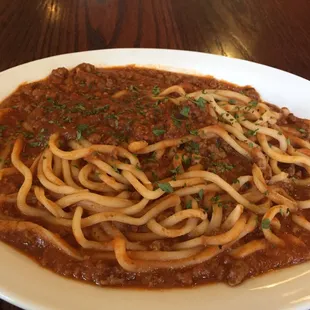 Meat sauce with bucatini