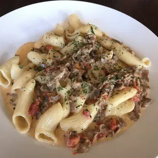 Rigatoni with housemade sausage and peppers