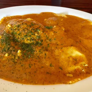 Ravioli with a scarparo sauce (vegetarian)