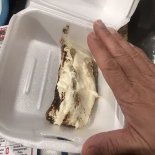 This is their interpretation of &quot;slice&quot; of tiramisu. It&apos;s not even 1 ladyfinger width.