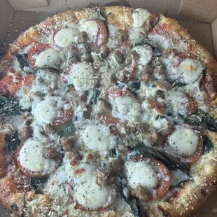 Margarita pizza with sausage