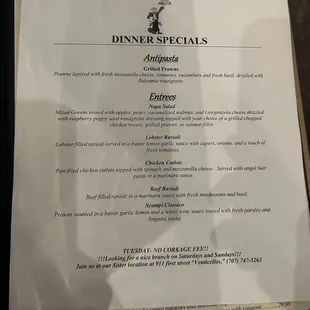 Tonight&apos;s specials