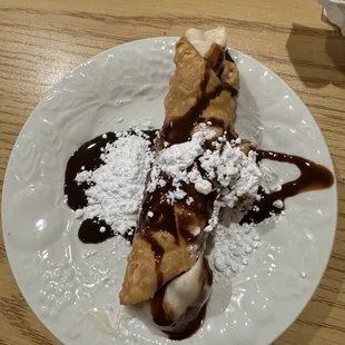Cannoli, wasn't filled fully but the taste was good