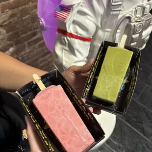 strawberry horchata, matcha horchata