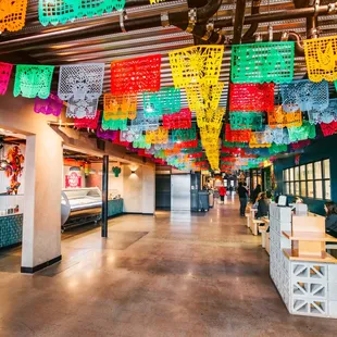 a mexican restaurant with colorful decorations