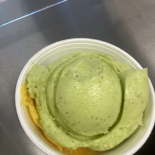 a bowl of ice cream
