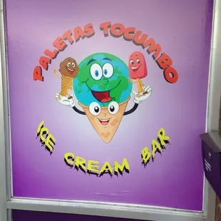 a sign for ice cream bar