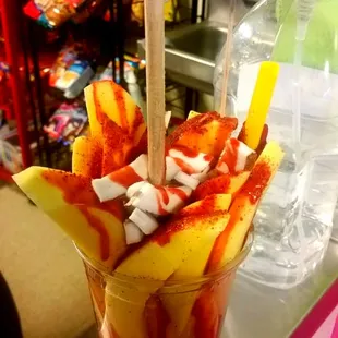 Crazy mango, added coconut and skipped the peanuts. Mango was crunchy but not real sweet today. Still love it  pineapple next!