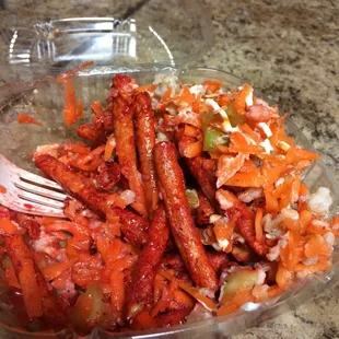 Taki-ceviche w/mayo and Valentina hot sauce