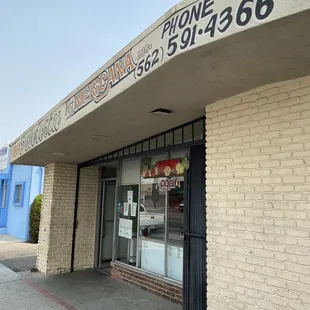 the front of the restaurant