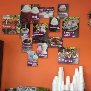 menus on the wall